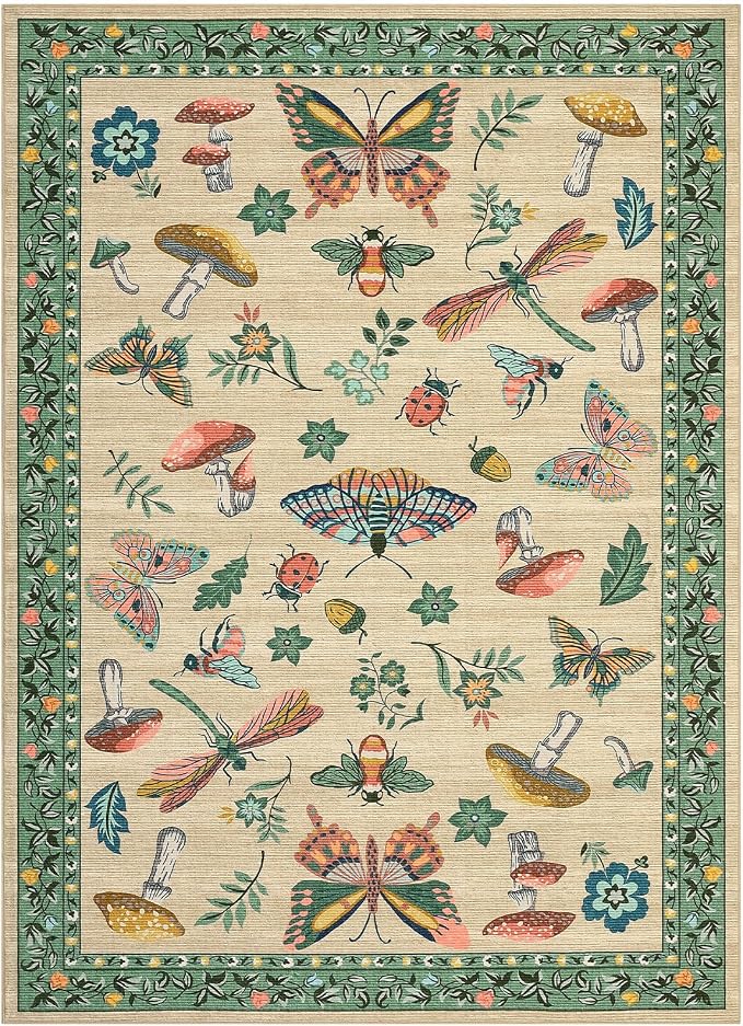 Mushroom 9x12 Rug for Living Room Non Slip Washable 9 X 12 Rug for Bedroom - Image 4
