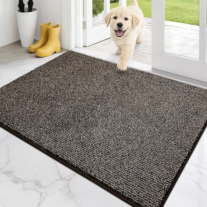 PURRUGS Dirt Trapping Door Mat 32" x 47", Non-Slip Machine Washable Entry Rug by PURRUGS