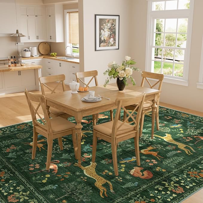 DUKINO 6x9 Rug, Washable Animal Living Room Rug - Image 6