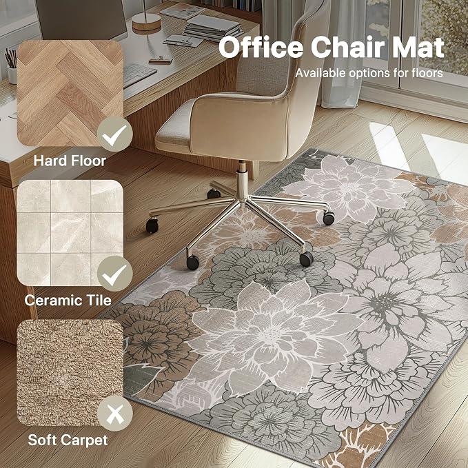 36"x60" Office Chair Mat for Hardwood Tile Floor, Under Desk Carpet Protector - Image 3