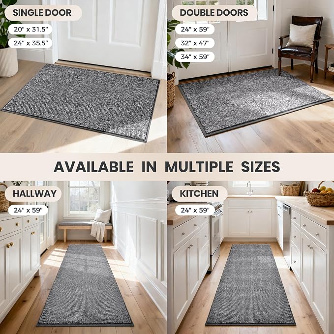 PURRUGS Dirt Trapping Door Mat 20" x 31.5", Non-Slip Machine Washable Entry Rug - Image 9