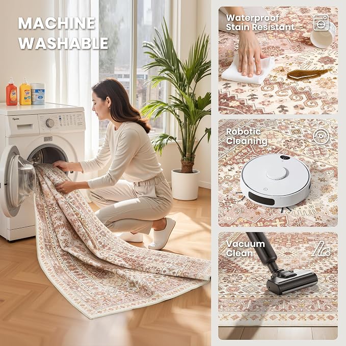 zesthome 8x10 Area Rugs for Living Room, Non-Slip Backing Washable Rugs - Image 5