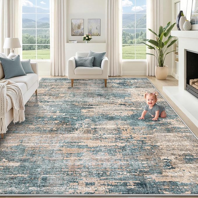 XLUEZ 9x12 Area Rug for Living Room, Washable Modern Abstract Large Area Rug by XLUEZ