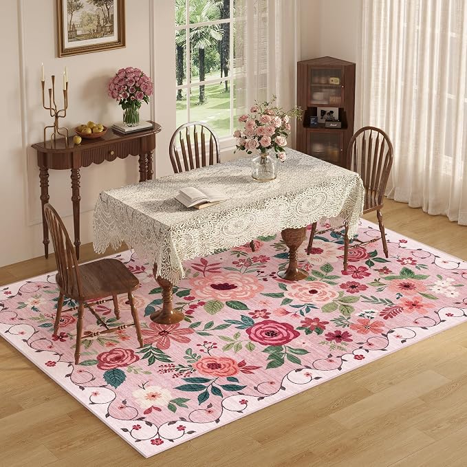 DUKINO 8x10 Area Rug, Floral Rugs - Image 6