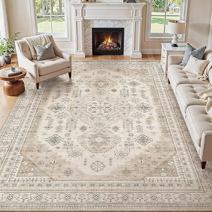8x10 Washable Area Rug, Large Rugs by JessibouAreaRug