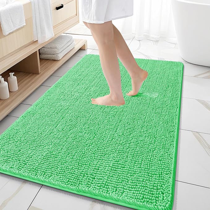 OLANLY Large Bathroom Rugs 59x35, Extra Soft Absorbent Chenille Bath Rugs by OLANLY