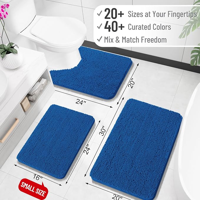 OLANLY Bathroom Rugs 30x18, Extra Soft Absorbent Chenille Bath Rugs, Rubber - Image 2