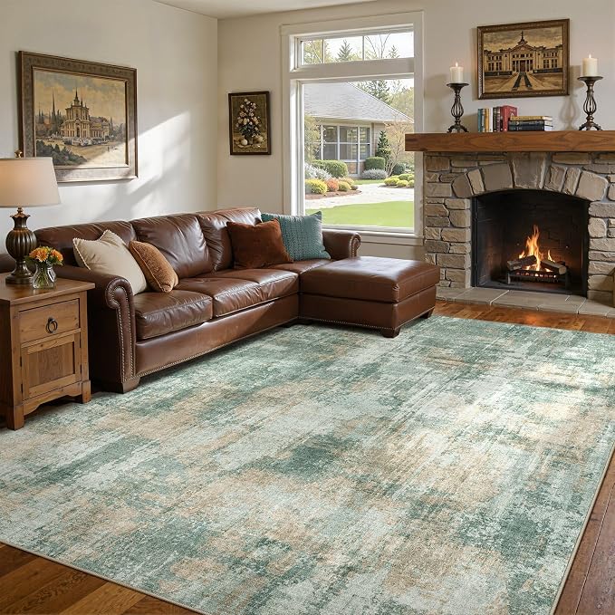 DMOYEST 10x14 Area Rug for Living Room, Washable & Non Slip Large Indoor Carpet by DMOYEST