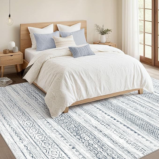 Nakagishi 6x9 Area Rugs Living Room: Washable Boho Large Neutral Soft Farmhouse - Image 3