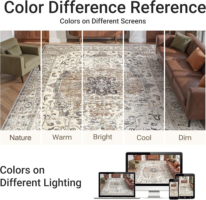befbee 6x9 Area Rugs for Living Room, Super Soft Ultra-Thin Stain Resistant - Image 6