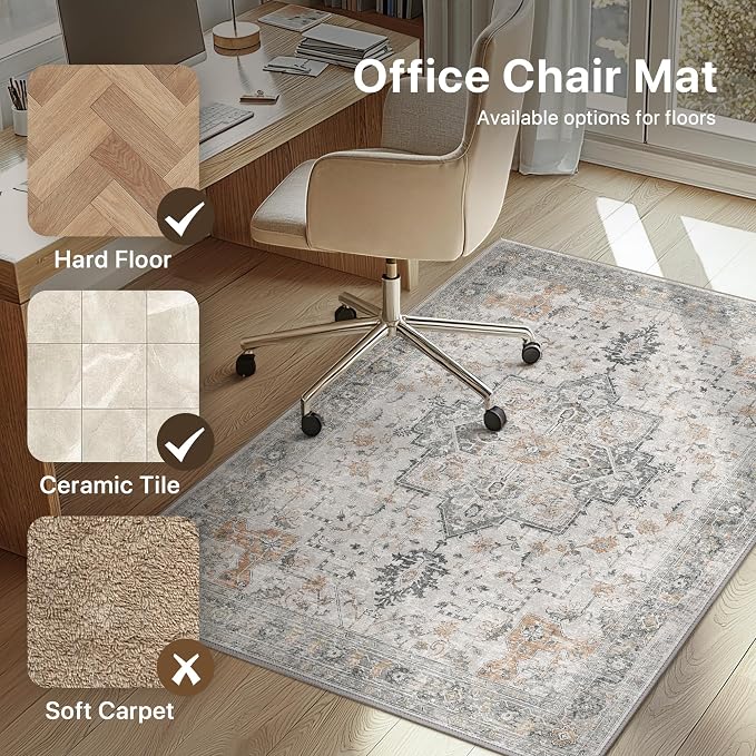 36"x48" Office Chair Mat for Hardwood Tile Floor, Under Desk Carpet Protector - Image 3