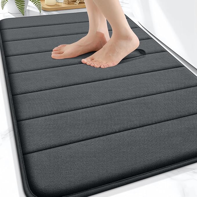 OLANLY Memory Foam Bath Mat 34x21, Super Soft Absorbent Bathroom Rugs, Quick Dry by OLANLY