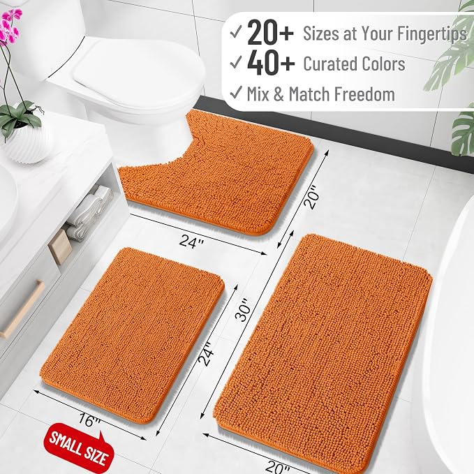 OLANLY Large Bathroom Rugs 59x35, Extra Soft Absorbent Chenille Bath Rugs - Image 2