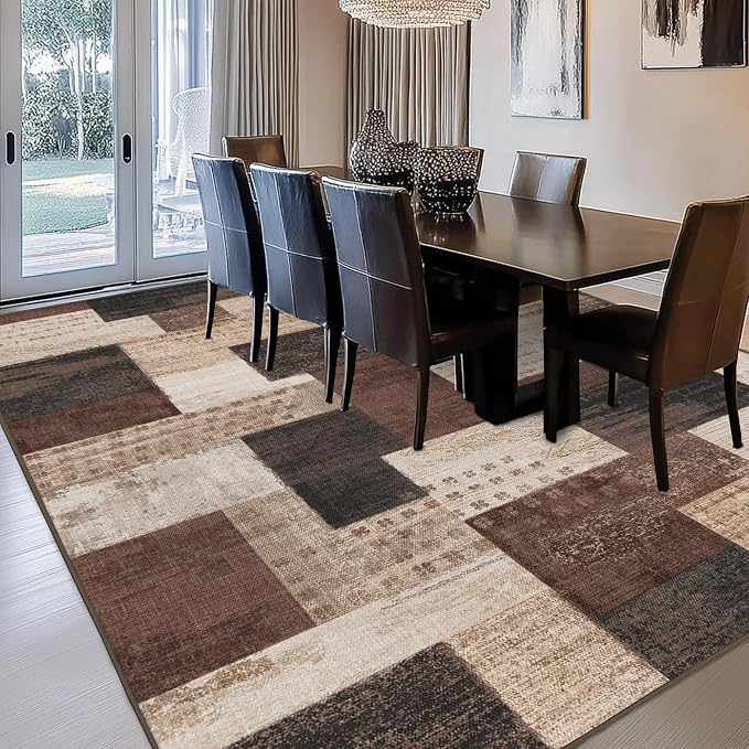 Modern Geometric Patchwork Indoor Area Rug - Image 9