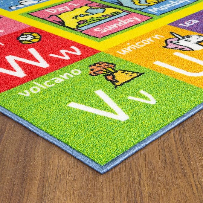 KC Cubs 8x10 ABC Alphabet, Months & Days Rug – Educational Play Mat Carpet - Image 8