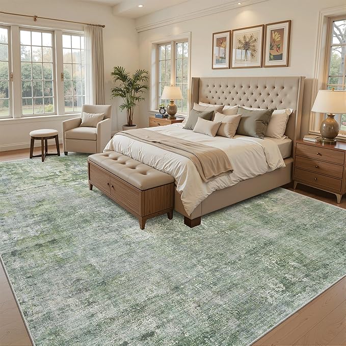 Soalmost Abstract Rug 8x10 Large Living Room Rugs Neutral Modern Washable Area - Image 3