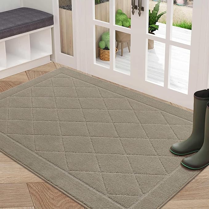 BEQHAUSE Dirt Trapper Door Mat 32" x 48", Doormat Non-Slip Entryway Rugs by BEQHAUSE