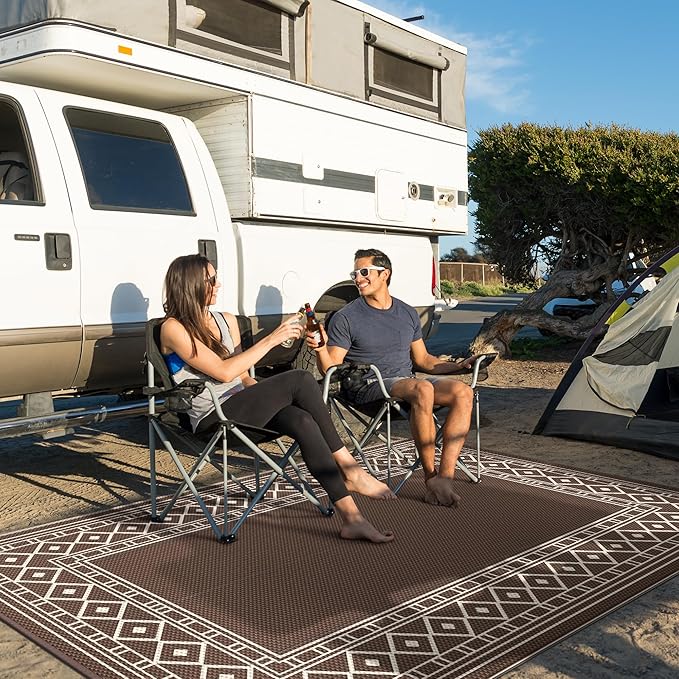 GENIMO Outdoor Rug Waterproof for Patio Decor, Outside Area Mat for Rv - Image 3