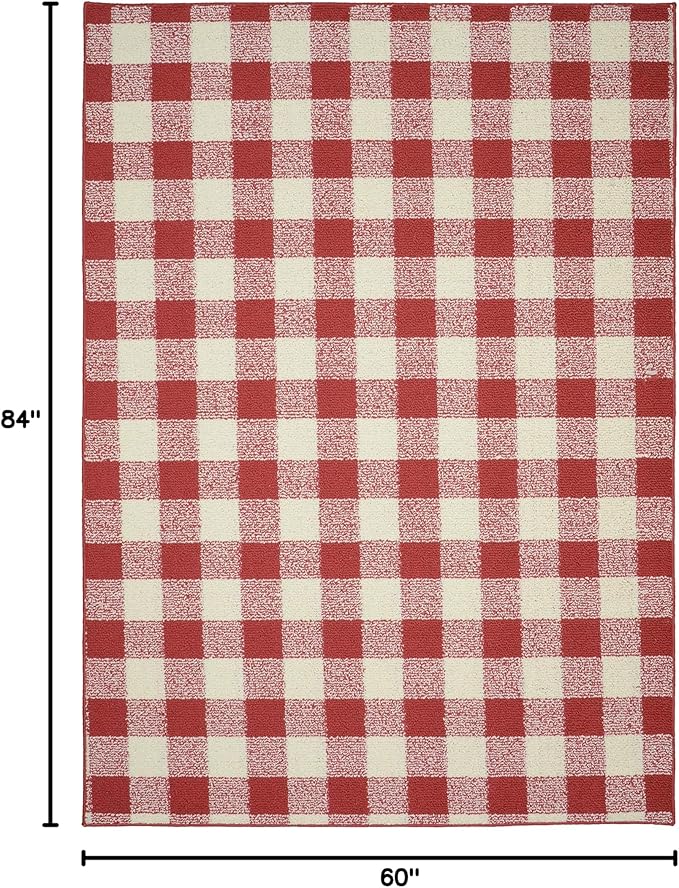 Garland Rug Country Living – Checkered Buffalo Plaid Design, Non-Slip Rubberback - Image 3