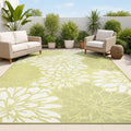 JONATHAN Y Floral Textured Weave Indoor Outdoor Area Rug 3X5 Green/Cream by JONATHANY