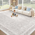 Washable Rug 9x12 Area Rugs: Vintage Floral Rugs by XLUEZ
