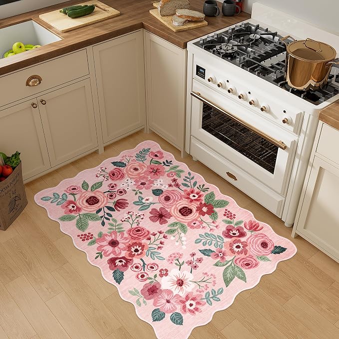 DUKINO 2x3 Entryway Rug, Floral Washable Indoor Door Mat - Image 5