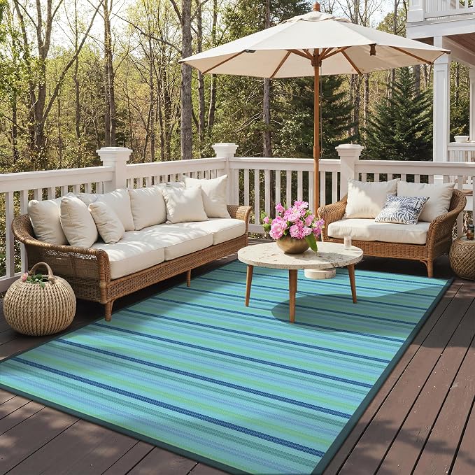 GENIMO Outdoor Rug for Patio Clearance, Lightweight Waterproof RV Camping Mat - Image 2