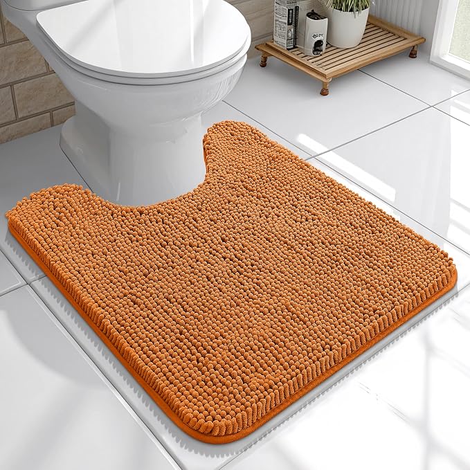 OLANLY Toilet Rugs U-Shaped 20x20, Extra Soft Absorbent Chenille Contour by OLANLY