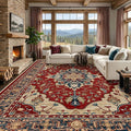 RELEANY Area Rugs Large 10'x14' Washable Non-Slip, Floral Vintage Distress by RELEANY