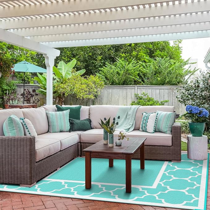 GENIMO 5 ' x 8 ' Outdoor Rug for Patio Clearance, Waterproof Indoor Outdoor - Image 2