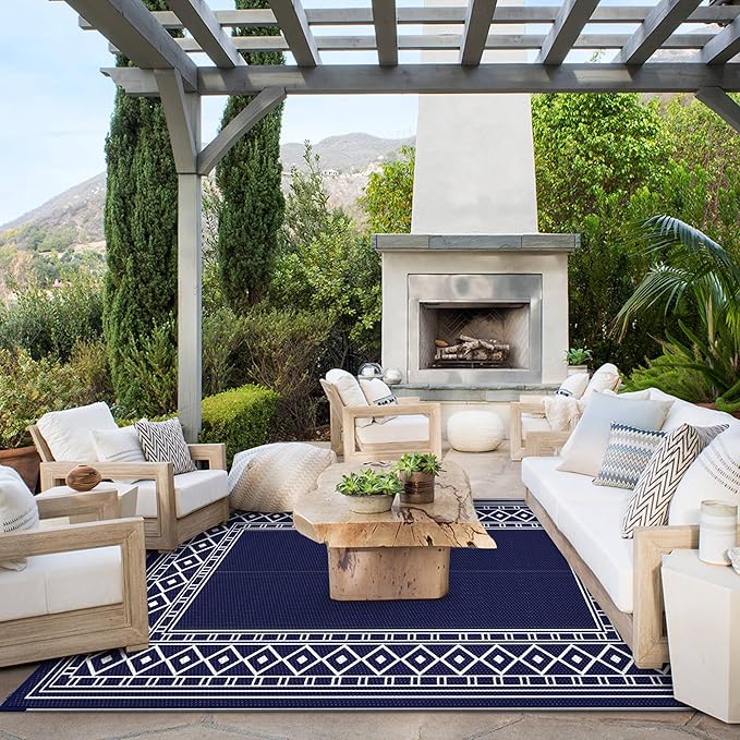 GENIMO Outdoor Rug Waterproof for Patio Decor, Camping Mats for Outdoor - Image 2