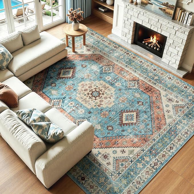 Lofus Vintage Living Room Rugs 8x10, Soft Machine Washable Area Rug - Image 4