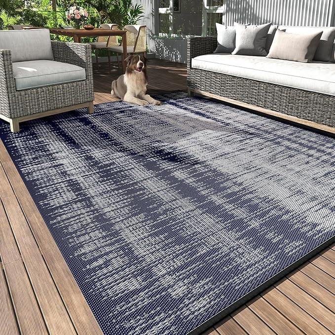 MontVoo Outdoor Rug Waterproof 9x18ft Outdoor Patio Rug Mat Reversible Plastic by MontVoo