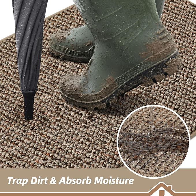 BEQHAUSE Dirt Trapper Door Mat 48" x 72" Half Circle Non Slip Washable Doormats - Image 4