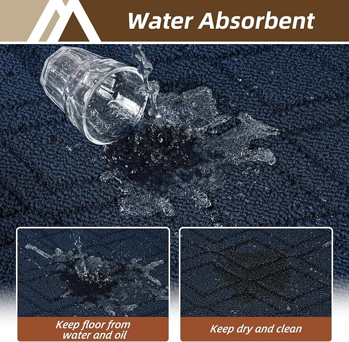 COSY HOMEER 60x24Inch/35X24Inch Kitchen Rugs Sets Non-Slip Washable Kitchen Mats - Image 4