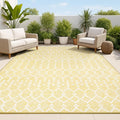 JONATHAN Y Moroccan Geometric Indoor Outdoor Area Rug 4X6 Yellow/Cream by JONATHANY