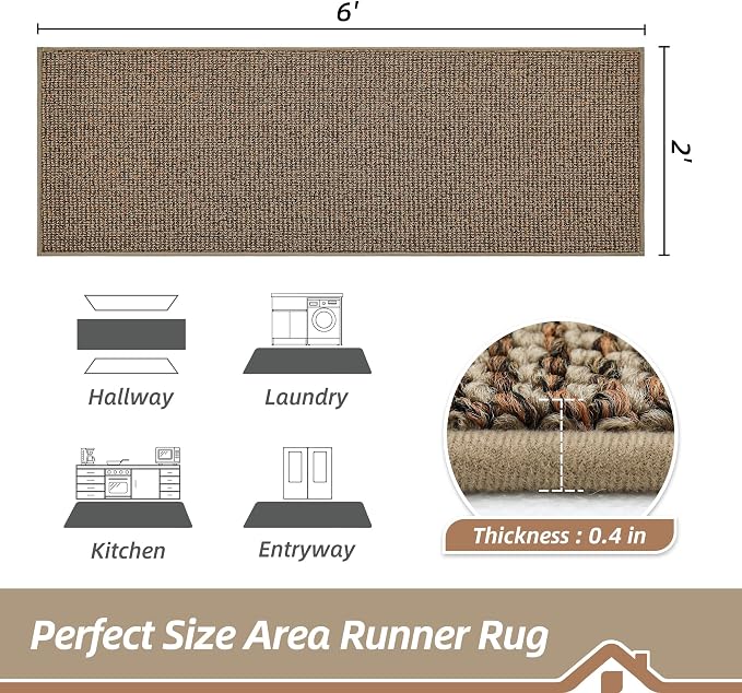 BEQHAUSE Hallway Runner Rugs 2x6, Hallway Rug Non-Slip Washable, Runner Rug - Image 2