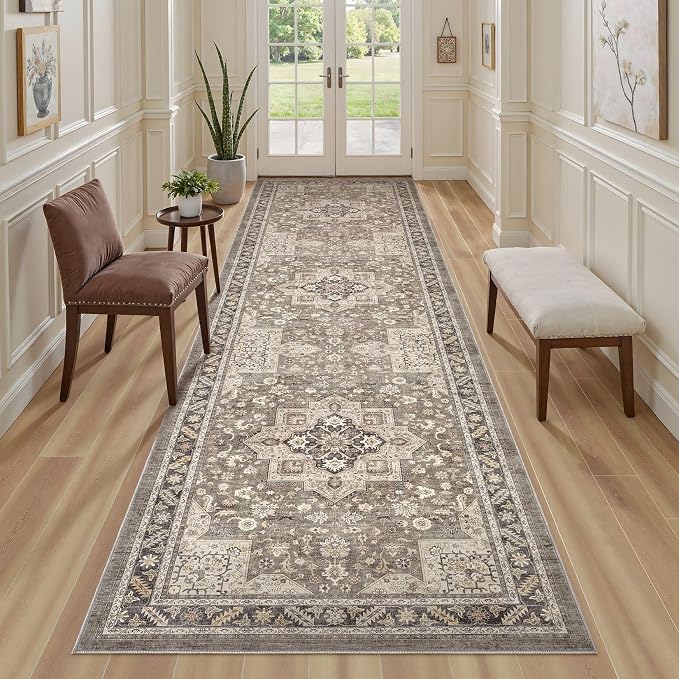 Vintage Hallway Runner Rug 3x10: Large Soft Washable Entryway - Image 5