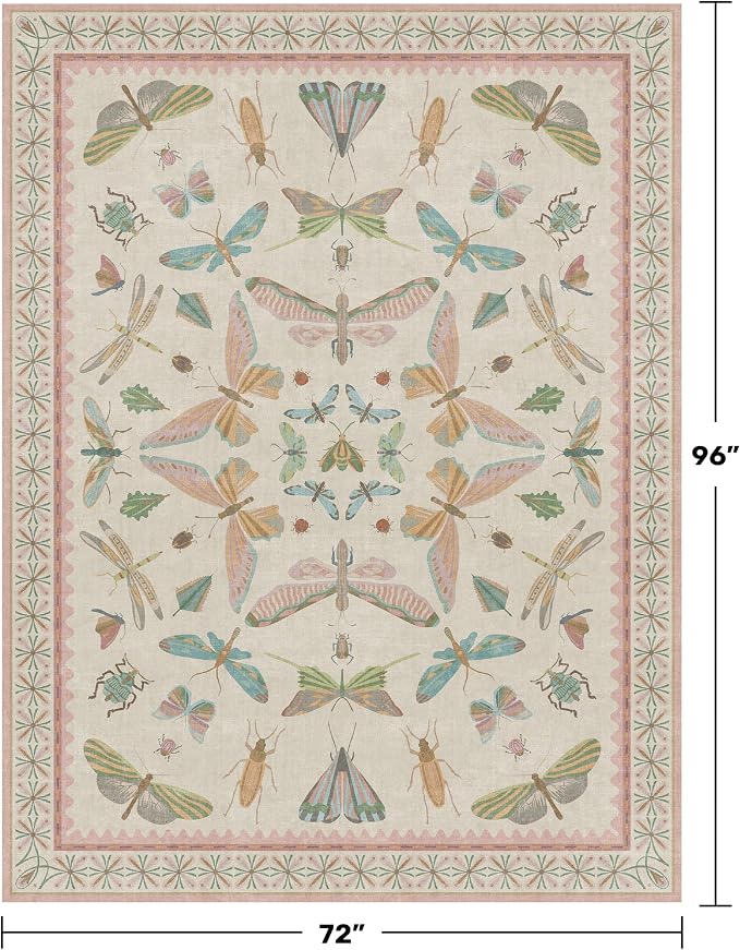 Pastel Pink Girls Rugs for Bedroom 6x8 - Image 2