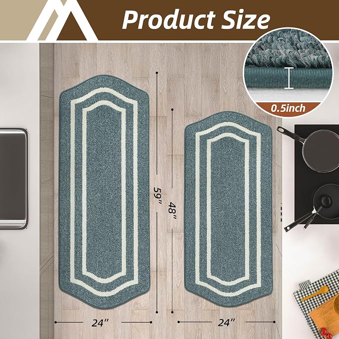COSY HOMEER Kitchen Rugs and Mats Sets of 2PCS Non Slip Kitchen Mats - Image 7