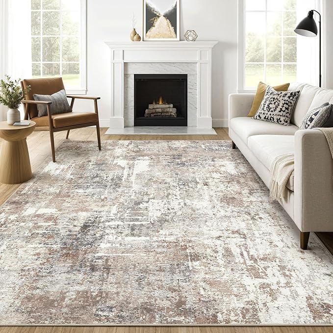 10x12 Area Rug Living Room: Washable Large Abstract Modern Soft Rugs Stain by LOONGRUG