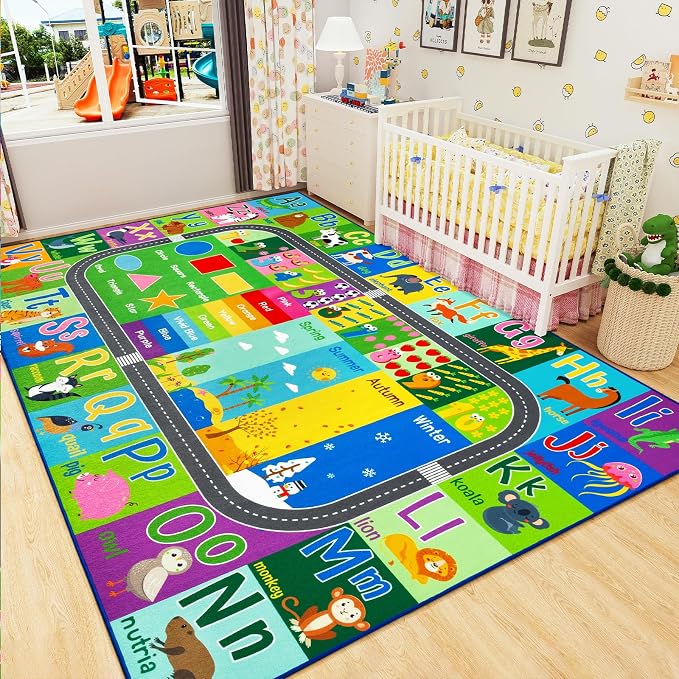 HOMORE Kids Educational Rug, 5x7 Kids Collection Area Rug - Image 3