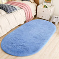 LOCHAS Bedroom Rug 2.6' x 5.3', Light Navy Fluffy Shaggy Area Rug by LOCHAS