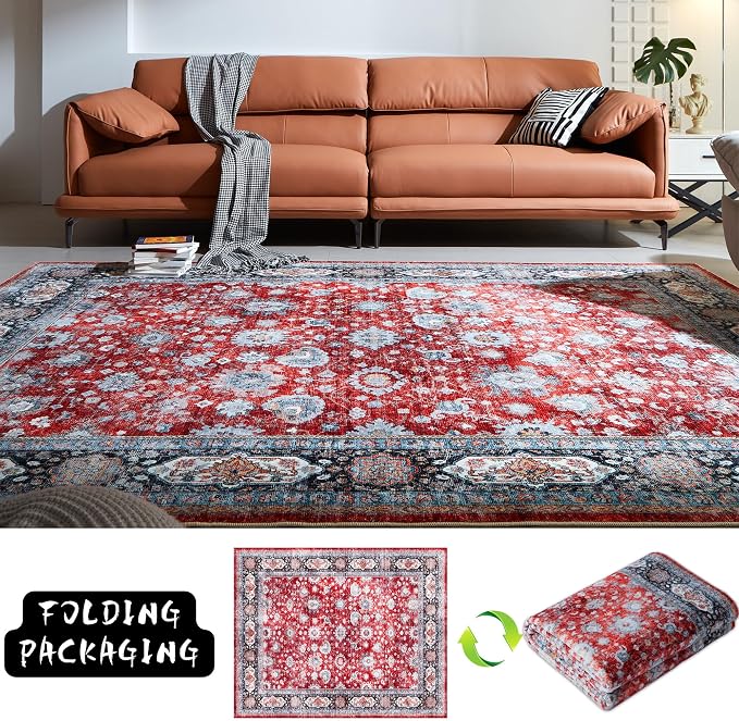 Rugcomf Runner Rug 2'x6' Hallway Rug Washable Boho Soft Area Rug Non-Slip - Image 5