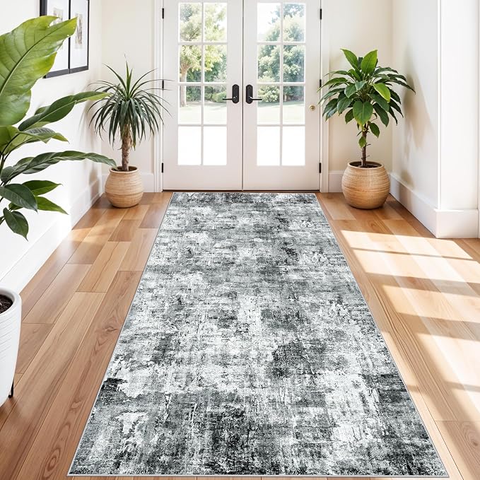 4x10 ft Extra Wide Hallway Rug – Non-Slip Washable Rubber-Backed Large Carpet by ZHXXUJ