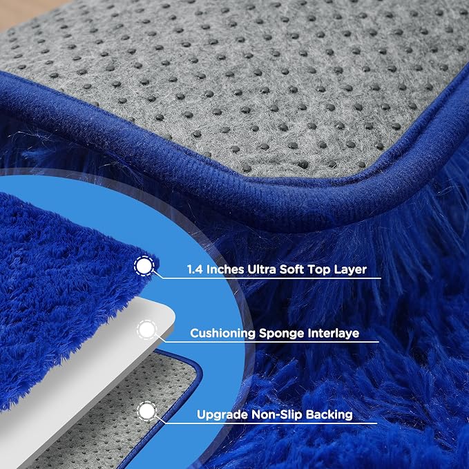 6x9 Blue Area Rugs for Living Room, Large Fluffy Shag Rug for Bedroom Boys Kids - Image 7