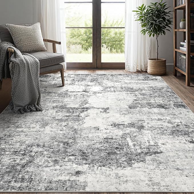 DMOYEST 7x9 Area Rugs for Living Room, Washable Large Abstract Rug, Non Slip by DMOYEST