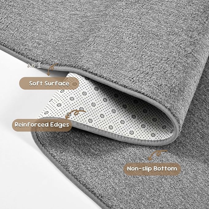 Pettop 5x7 Grey Area Rugs for Living Room Bedroom, Thickened Memory-Foam Throw - Image 7