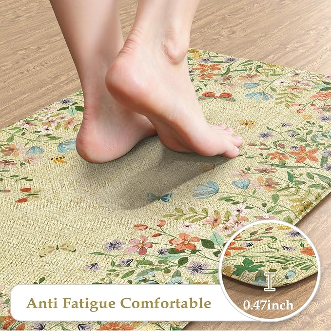 KIMODE Anti Fatigue Mats for Kitchen Floor 17"x47"+17"x29", Cushioned Kitchen - Image 3