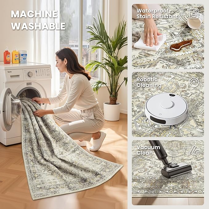 zesthome 8x10 Area Rugs for Living Room, Non-Slip Backing Washable Rugs - Image 5